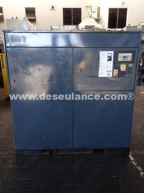 75/21125 - COMPRESSOR DE AR ELÉTRICO M/ATLAS COPCO MOD. GA75, 440 V,