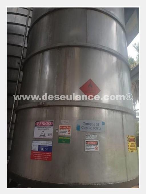13/24056 - TANQUE AÇO INOX 316, CAPAC. 35.000 L, C/BASE EM AÇO CARBONO.