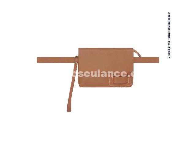 108/25173 - 03 PÇ BOLSA NO DE COURO CARAMELO. (CÓD. 876782)