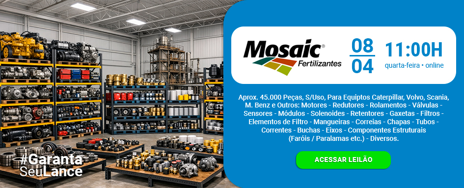 Leilão de 45.000 Peças, sem Uso, Para Equipamentos diversos