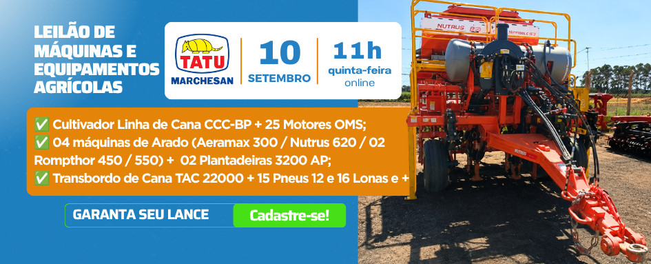 Leilão de máquinas e equipamentos agrícolas MARCHESAN | DeSeuLance